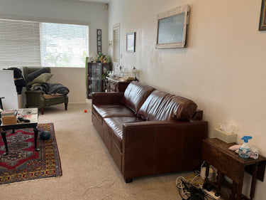 Madison Aged Leather 3 Seater Sofa in Vintage Cigar with earthy tones and modern restraint