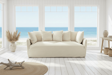 Malibu Slipcover 3 Seater Sofa - Oatmeal at Online8 Furniture Auckland NZ