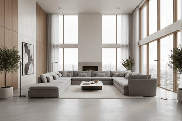 Malta Slipcover Modular Sofa - Crnr+2+1+Crnr+2 Ottomans - Grey at Online8 Furniture Auckland NZ