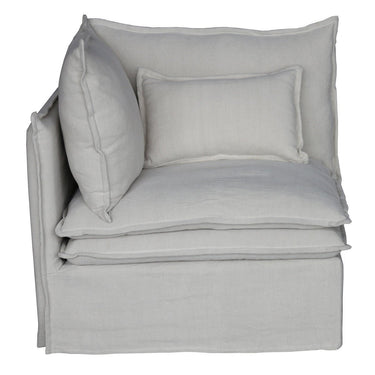 Malta Slipcover Modular Sofa - Crnr+2+1+Crnr+2 Ottomans - Salt & Pepper at Online8 Furniture Auckland NZ