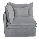 Malta Slipcover Modular Sofa - Crnr + 2 Seater + Crnr + Ottoman - Grey at Online8 Furniture Auckland NZ