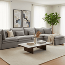 Malta Slipcover Modular Sofa - Crnr + 2 Seater + Crnr + Ottoman - Grey at Online8 Furniture Auckland NZ