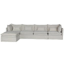 Malta Slipcover Modular Sofa - Crnr + 2 Seater + Crnr + Ottoman - Salt & Pepper at Online8 Furniture Auckland NZ