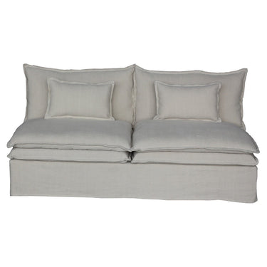 Malta Slipcover Modular Sofa - Crnr + 2 Seater + Crnr + Ottoman - Salt & Pepper at Online8 Furniture Auckland NZ