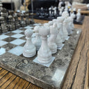 Large Marble Chess Set - Brown & White at Online8 Furniture Auckland NZ