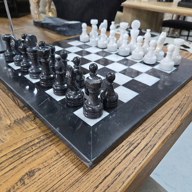 Marble Chess Set - Black & White at Online8 Furniture Auckland NZ