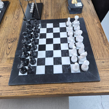 Marble Chess Set - Black & White at Online8 Furniture Auckland NZ