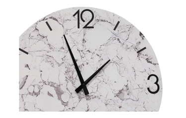 Marble Look Wall Clock - White at Online8 Furniture Auckland NZ