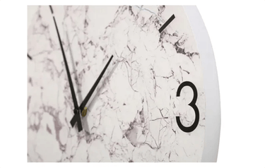 Marble Look Wall Clock - White at Online8 Furniture Auckland NZ
