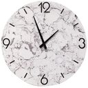 Marble Look Wall Clock - White at Online8 Furniture Auckland NZ