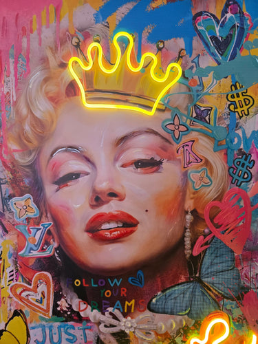 Marilyn Pop Wall Art with Neon Lights at Online8 Furniture Auckland NZ