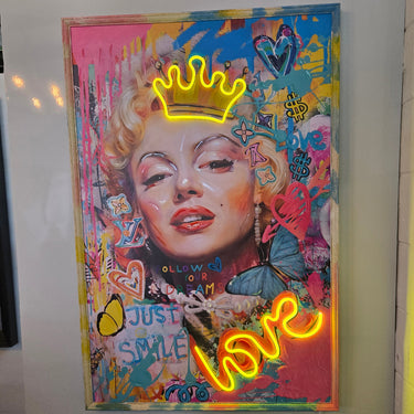 Marilyn Pop Wall Art with Neon Lights at Online8 Furniture Auckland NZ