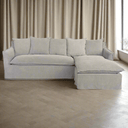 Marsala Slip Cover Sofa with Reversible Chaise - Grey at Online8 Furniture Auckland NZ