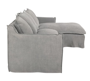 Marsala Slip Cover Sofa with Reversible Chaise - Grey at Online8 Furniture Auckland NZ