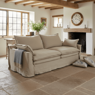 Marseille 3 Seater Slipcover Sofa - Oatmeal at Online8 Furniture Auckland NZ