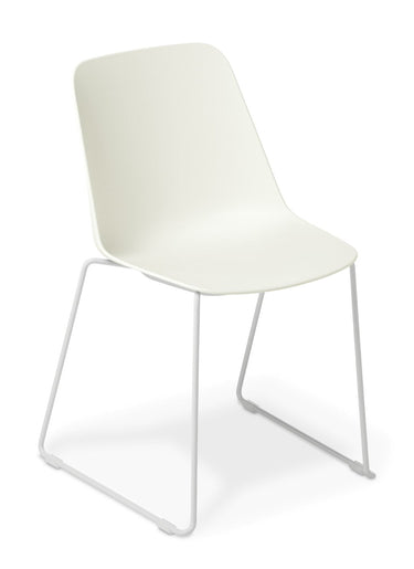 Max Sled Chair - White at Online8 Furniture Auckland NZ