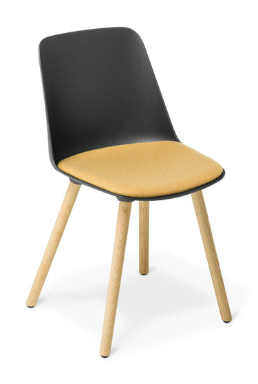 Max Timber Legs Chair -seat Upholstered - White at Online8 Furniture Auckland NZ