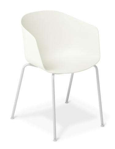 Max Tub 4 Legs Chair-White at Online8 Furniture Auckland NZ