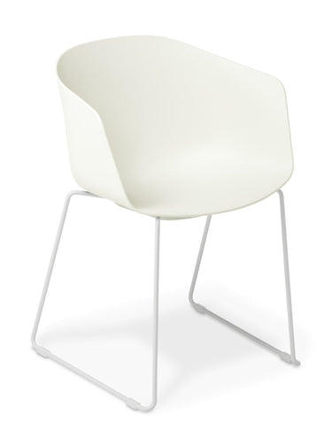 Max Tub Sled Chair - White at Online8 Furniture Auckland NZ