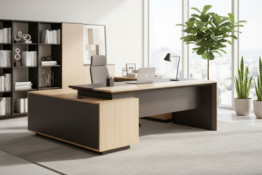 Maxim Executive Desk with Side Cabinet at Online8 Furniture Auckland NZ