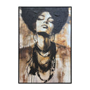 Me Being Afro Hand Painted Framed Canvas Wall Art at Online8 Furniture Auckland NZ