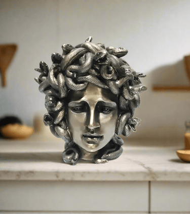 Medusa Head Sculpture - Antique Bronze at Online8 Furniture Auckland NZ