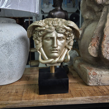 Medusa Statue on Stand - Gold at Online8 Furniture Auckland NZ