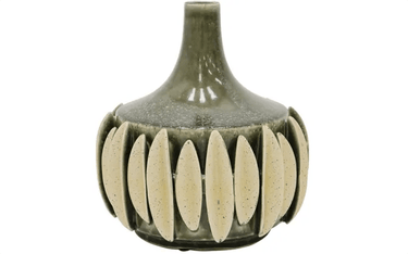 Melia 3D Ceramic Vase - Olive at Online8 Furniture Auckland NZ