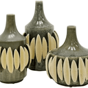 Melia 3D Ceramic Vase - Olive at Online8 Furniture Auckland NZ