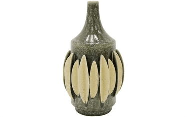 Melia 3D Ceramic Vase - Olive at Online8 Furniture Auckland NZ