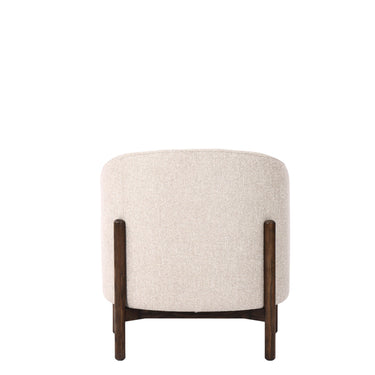 Memphis Tub Chair | Natural Fabric & Dark Oak at Online8 Furniture Auckland NZ