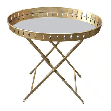 Metal Cross Table - Gold at Online8 Furniture Auckland NZ