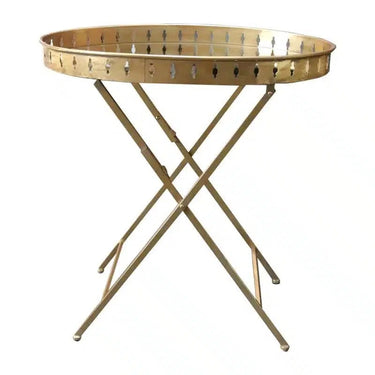 Metal Cross Table - Gold at Online8 Furniture Auckland NZ