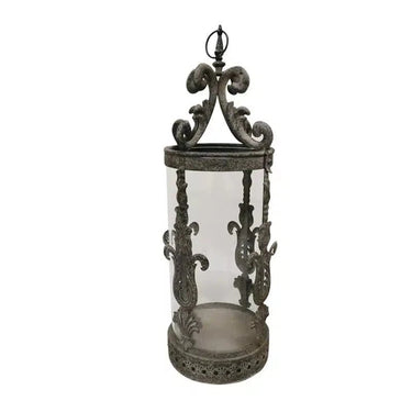 Metal French Lantern with Glass Insert at Online8 Furniture Auckland NZ