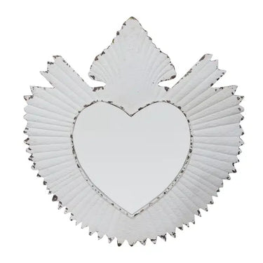 Metal Heart Mirror – Vintage White at Online8 Furniture Auckland NZ
