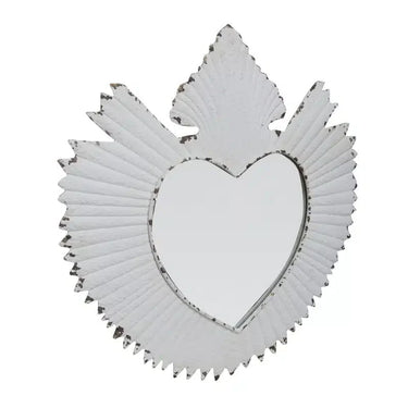 Metal Heart Mirror – Vintage White at Online8 Furniture Auckland NZ
