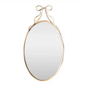 Oval Metal Wall Mirror with Bow - Gold at Online8 Furniture Auckland NZ
