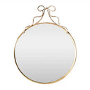 Round Metal Wall Mirror with Bow - Gold at Online8 Furniture Auckland NZ