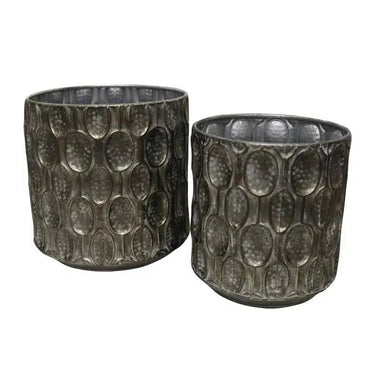 Metal Pots Set/2 at Online8 Furniture Auckland NZ
