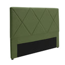 Metro Diamond Stitched Headboard Double/Queen - Velvet Olive at Online8 Furniture Auckland NZ