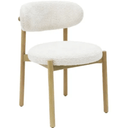 Mia Boucle & Oak Dining Chair - White at Online8 Furniture Auckland NZ