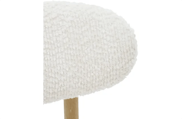 Mia Boucle & Oak Dining Chair - White at Online8 Furniture Auckland NZ