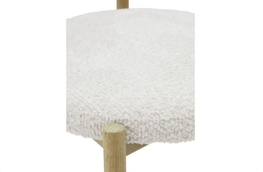 Mia Boucle & Oak Dining Chair - White at Online8 Furniture Auckland NZ
