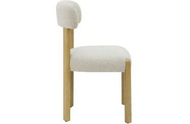 Mia Linen & Oak Dining Chair - Beige Fleck at Online8 Furniture Auckland NZ
