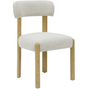 Mia Linen & Oak Dining Chair - Beige Fleck at Online8 Furniture Auckland NZ