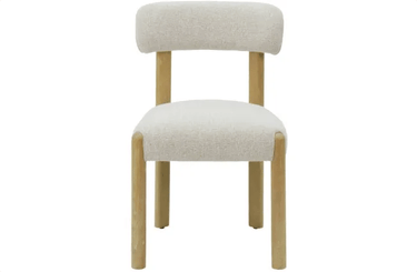 Mia Linen & Oak Dining Chair - Beige Fleck at Online8 Furniture Auckland NZ