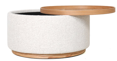 Miami Tray Round Ottoman - Seashell at Online8 Furniture Auckland NZ