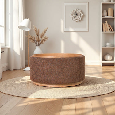 Miami Tray Round Ottoman - Tobacco at Online8 Furniture Auckland NZ