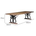 Michigan French Iron Dining Table - 3000mm at Online8 Furniture Auckland NZ