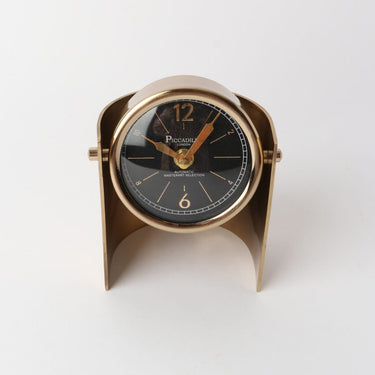Mid-Century Curved Antique Brass Clock at Online8 Furniture Auckland NZ